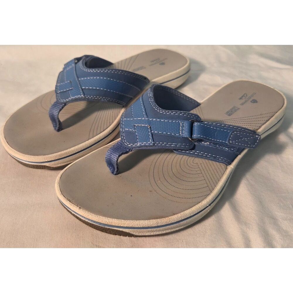 Clarks Cloudsteppers Cushion Soft Flip Flop Sandals Blue Women’s